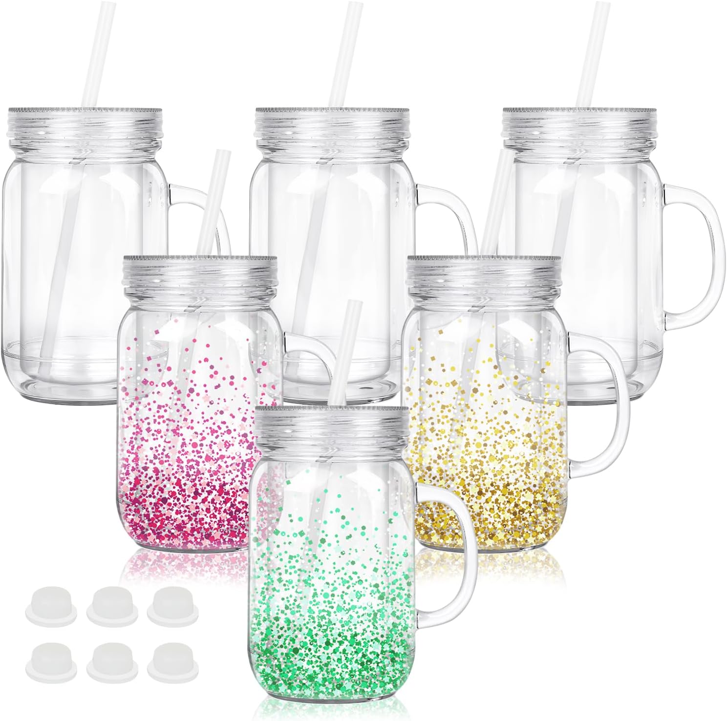 20oz Mason Jar Snow Globe cup