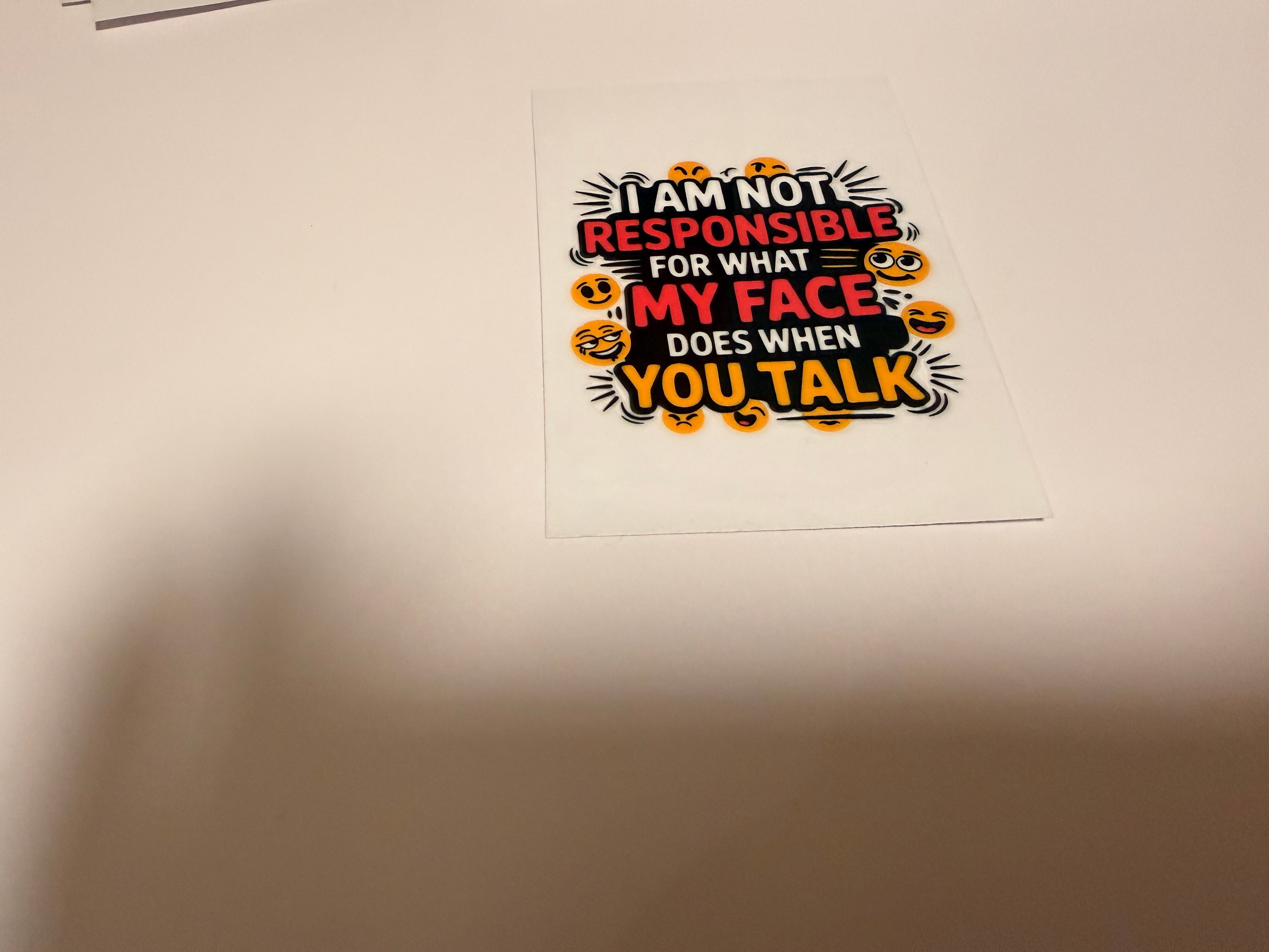 I am not responsible for what my face does when you talk Decal