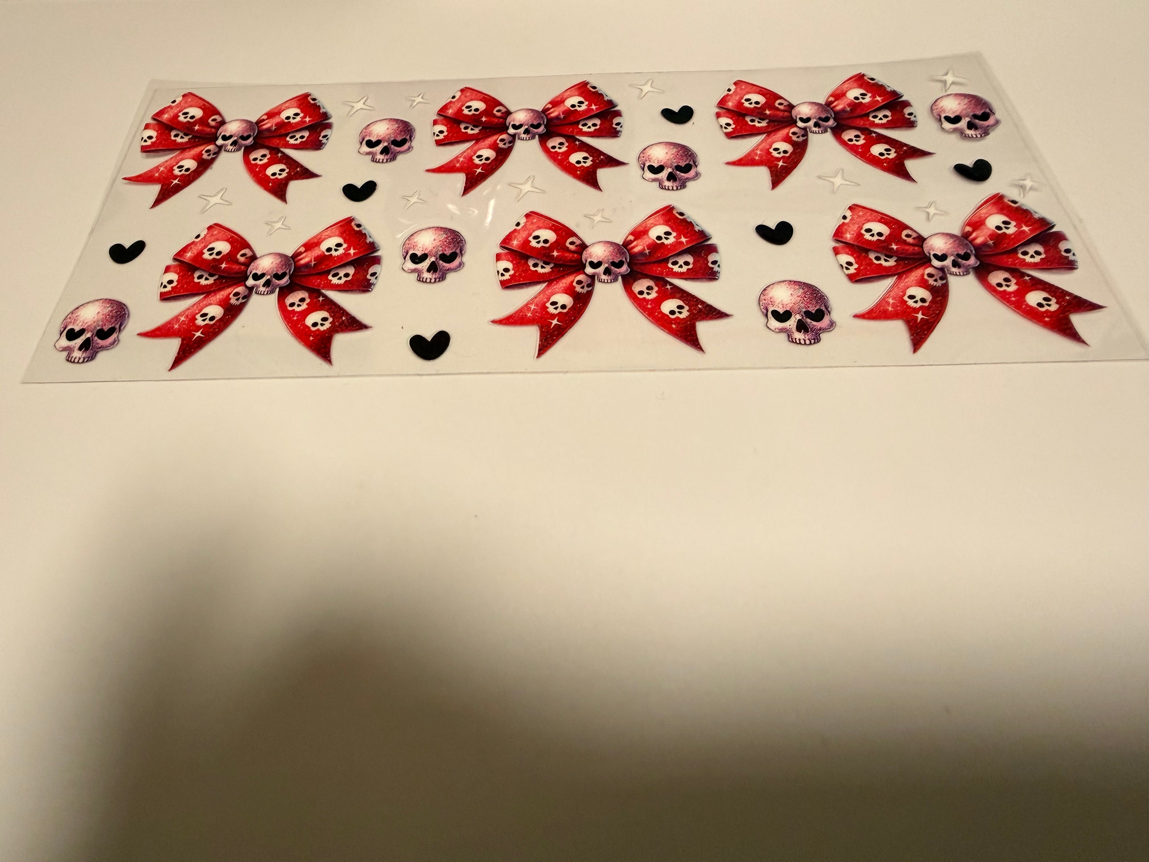 Skull Red Bows 16oz wrap