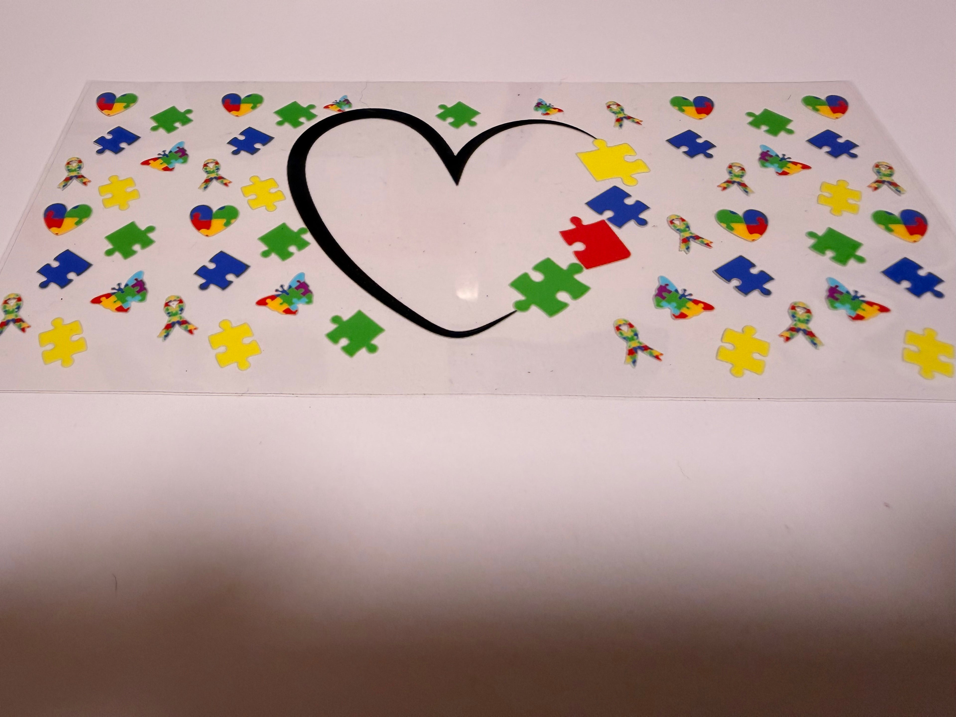 Autism Heart 16oz wrap