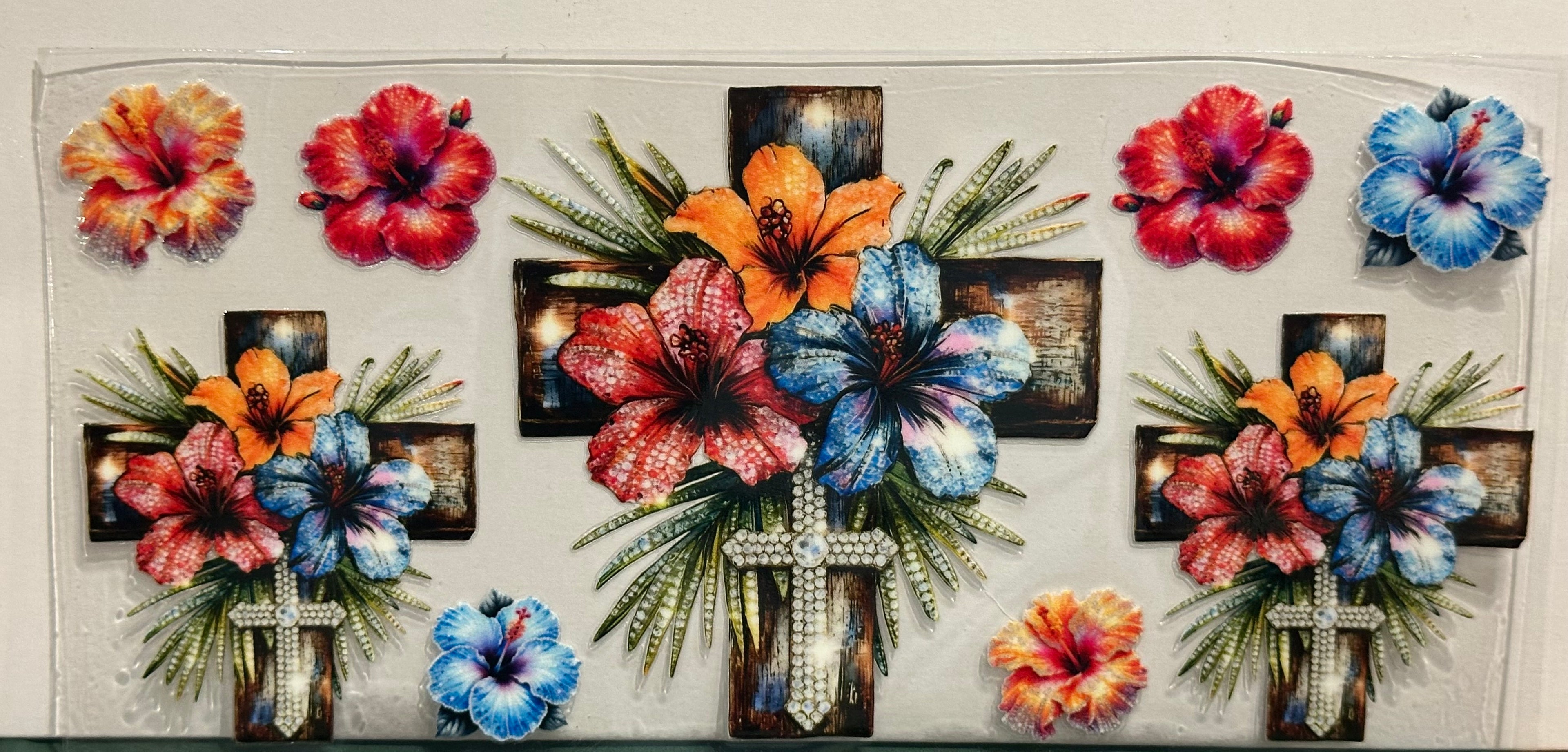 Cross and Flowers 16 oz Wrap