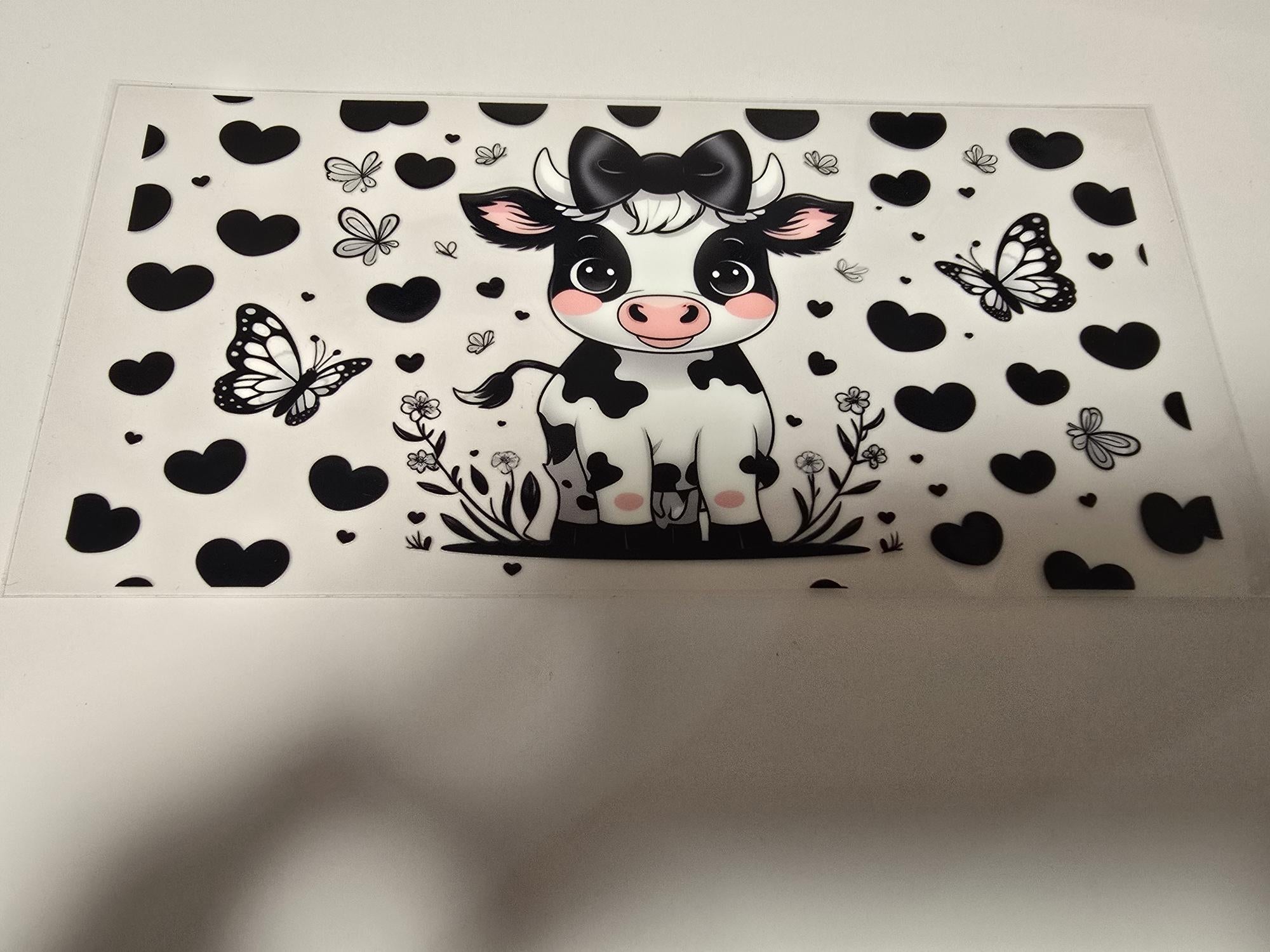 Highland Cow with Butterflies 16oz Wrap