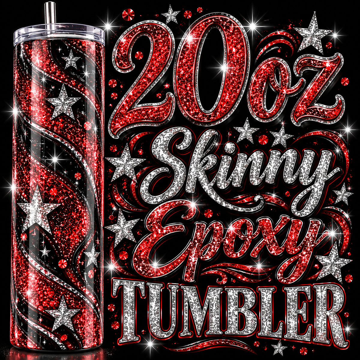 20oz Skinny Epoxy Tumbler Stainless Steel