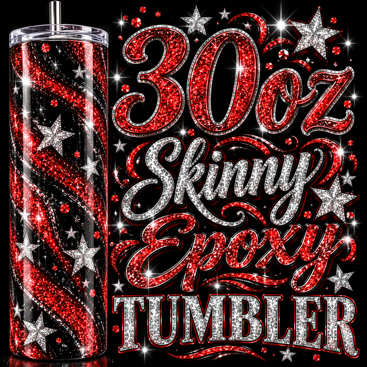 30oz Skinny Epoxy Tumbler Stainless Steel