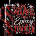 40oz Skinny Epoxy Tumbler with Handle Stainless Steel