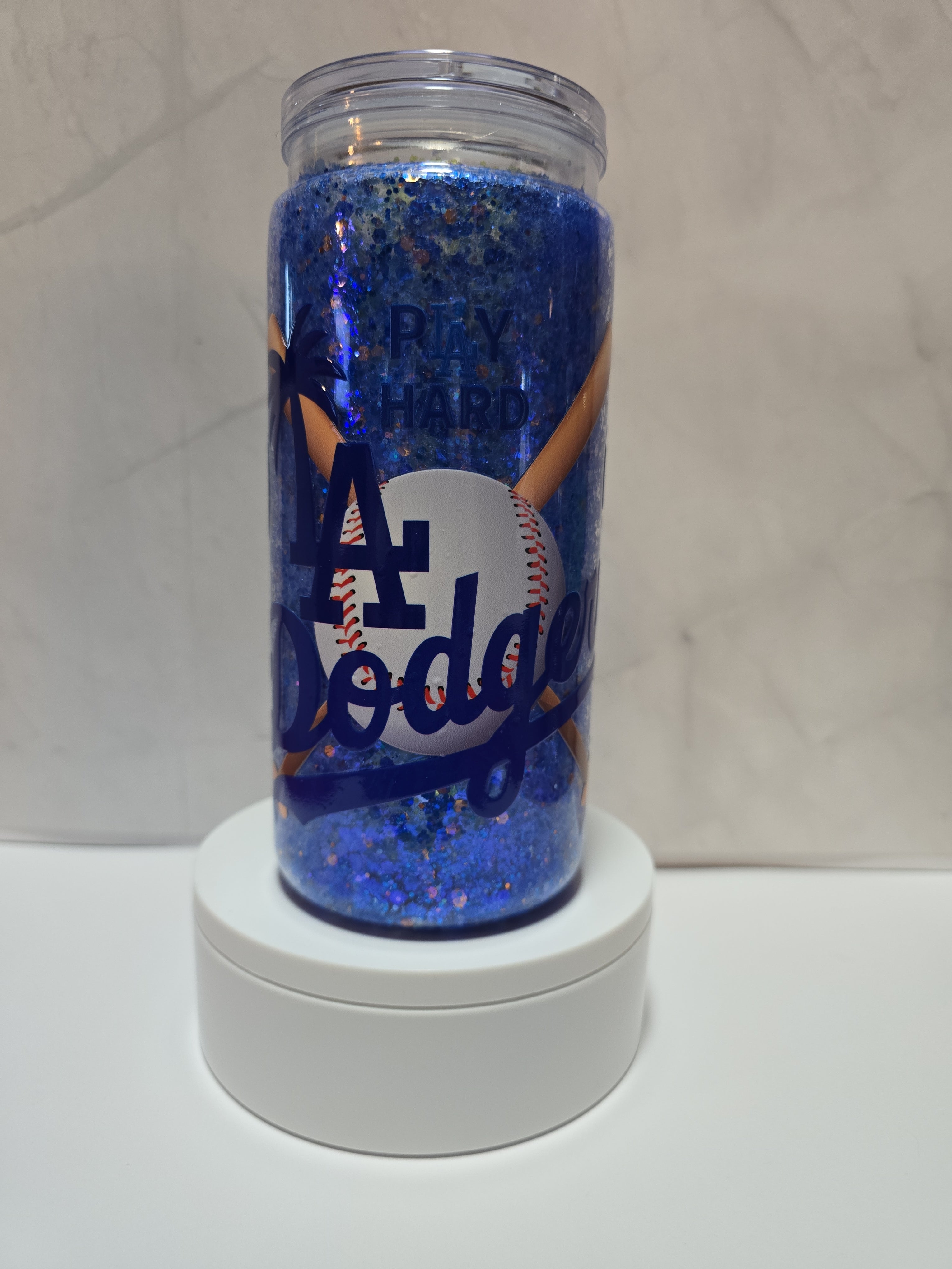 20oz Dry Glitter,  Baseball, Snowglobe cup