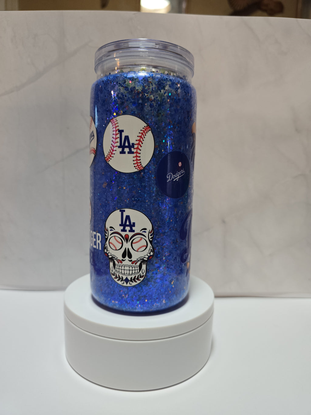 20oz Dry Glitter,  Baseball, Snowglobe cup