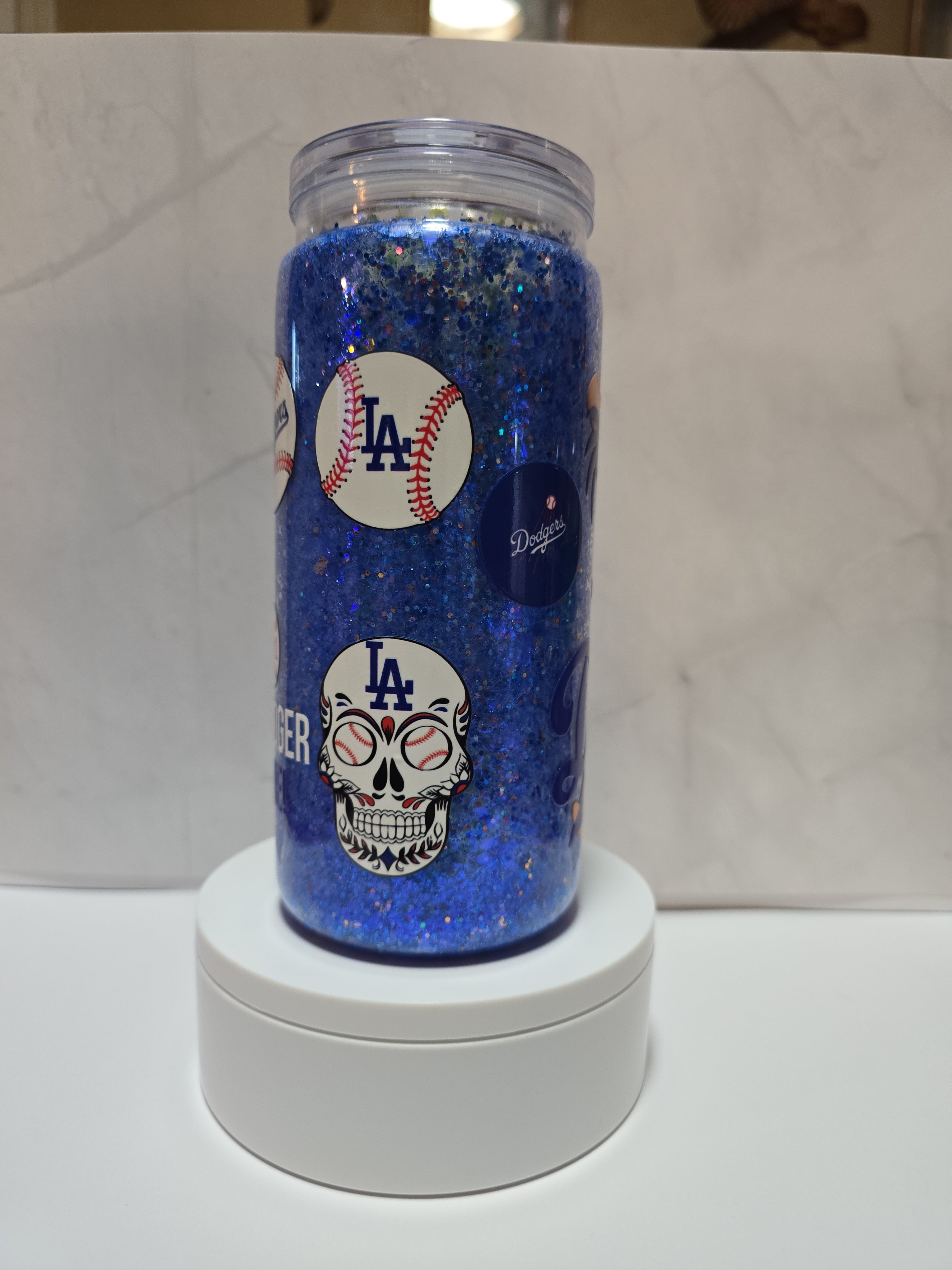 20oz Dry Glitter,  Baseball, Snowglobe cup