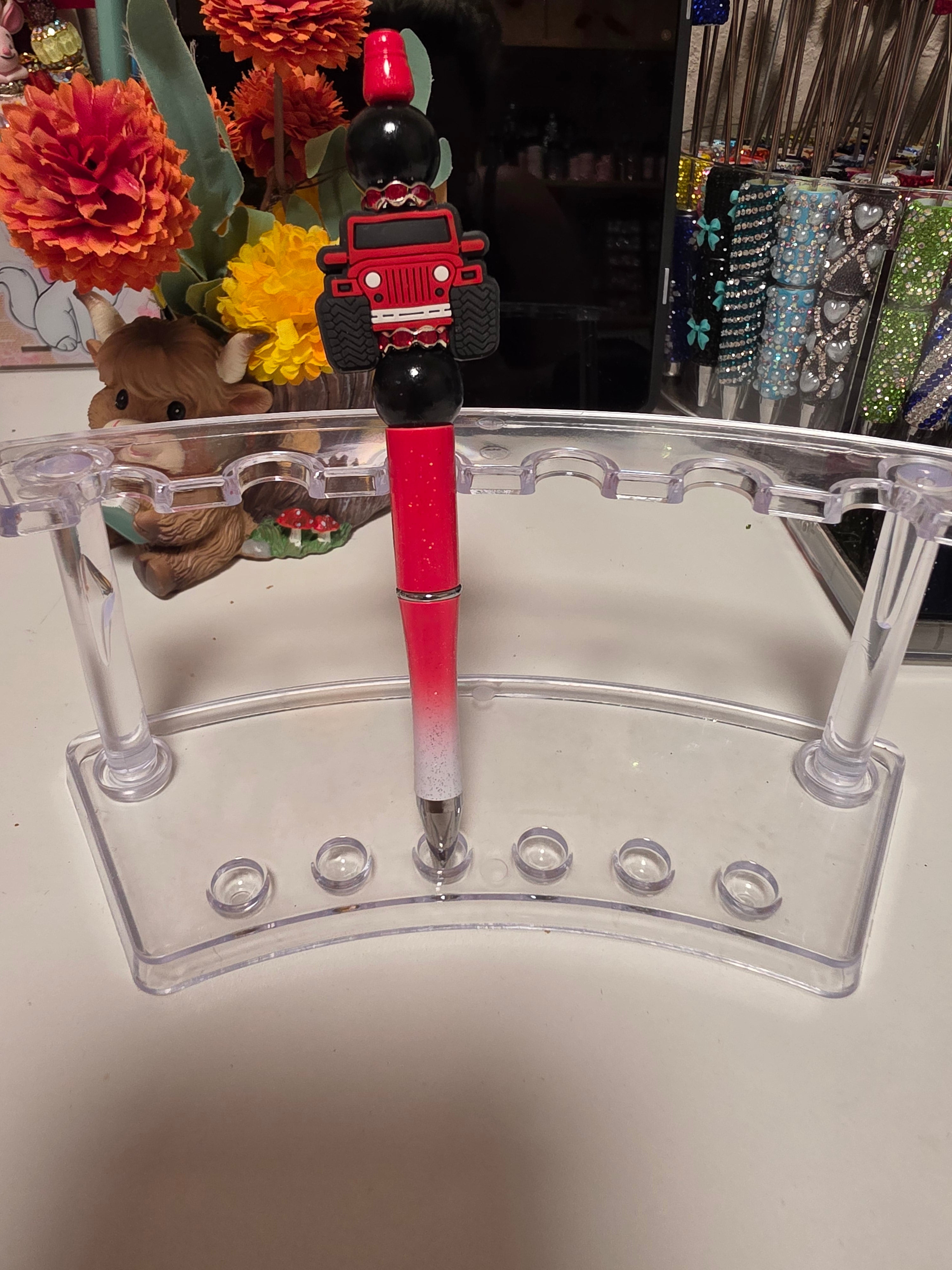Red Jeep pen black ink