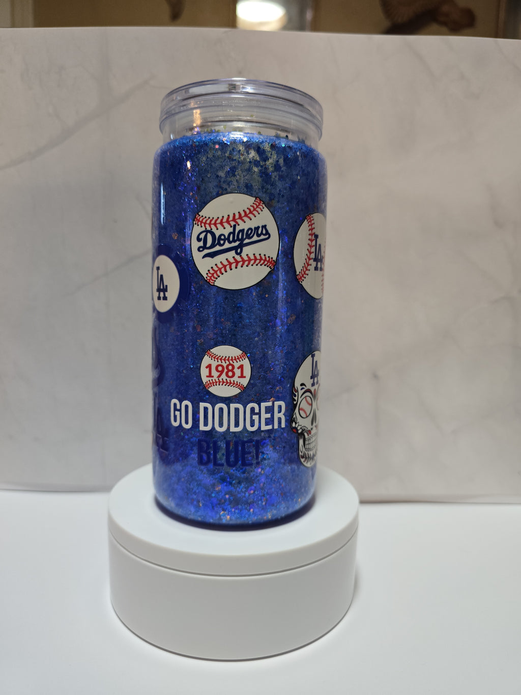 20oz Dry Glitter,  Baseball, Snowglobe cup