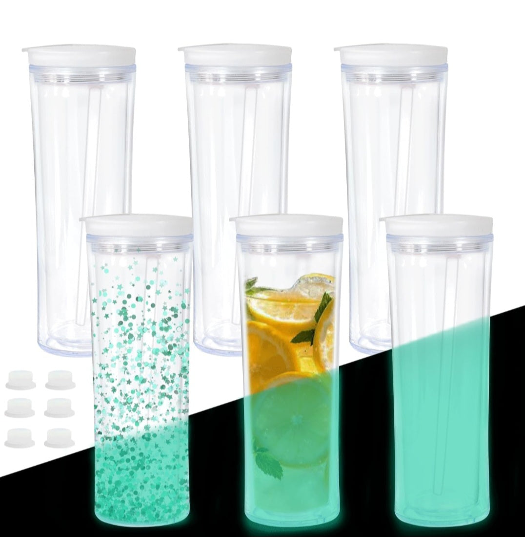 25oz Spill proof glow in the dark Snowglobe cup